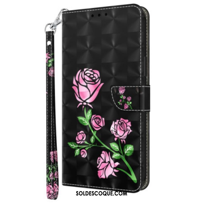 Housse Samsung Galaxy S23 5G Rose Graphique à Lanière