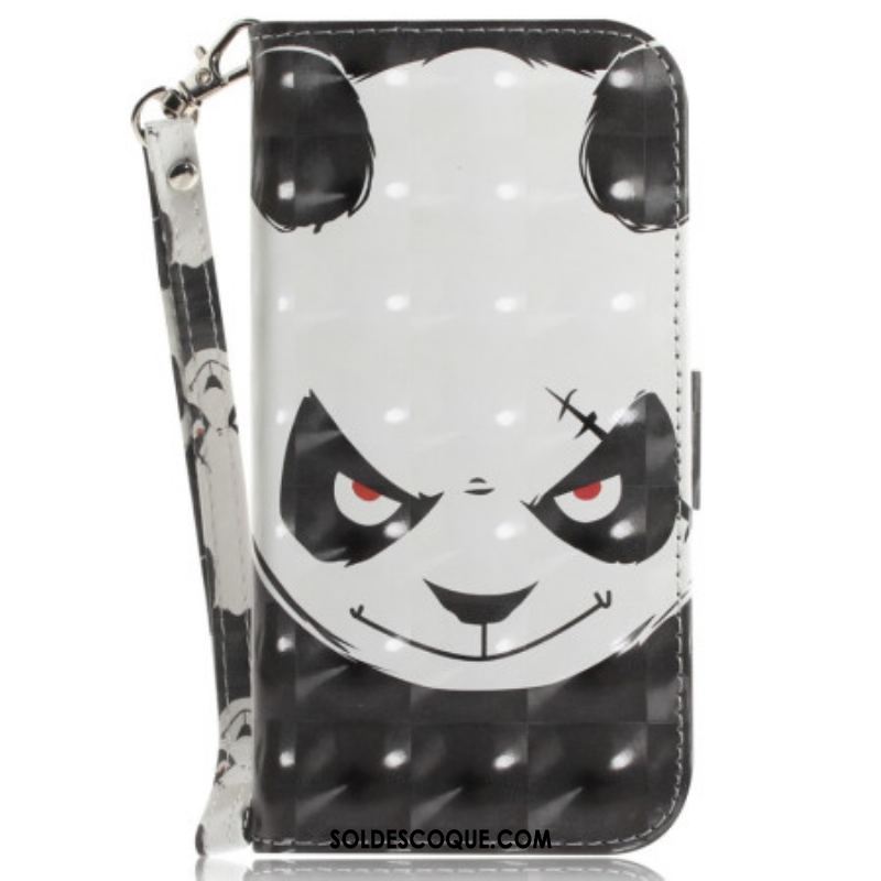 Housse Samsung Galaxy S23 Ultra 5G Angry Panda à Lanière
