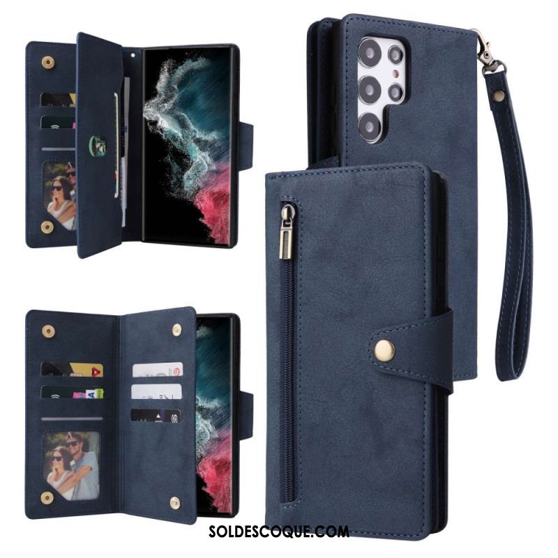 Housse Samsung Galaxy S23 Ultra 5G Multi-Cartes et Porte-Monnaie