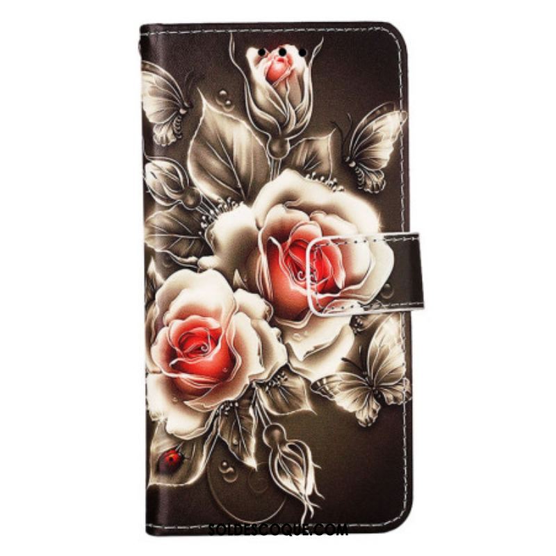 Housse Samsung Galaxy S23 Ultra 5G Roses Dorées