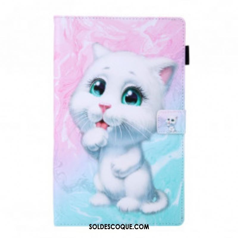 Housse Samsung Galaxy Tab A7 (2020) Chaton Marbre