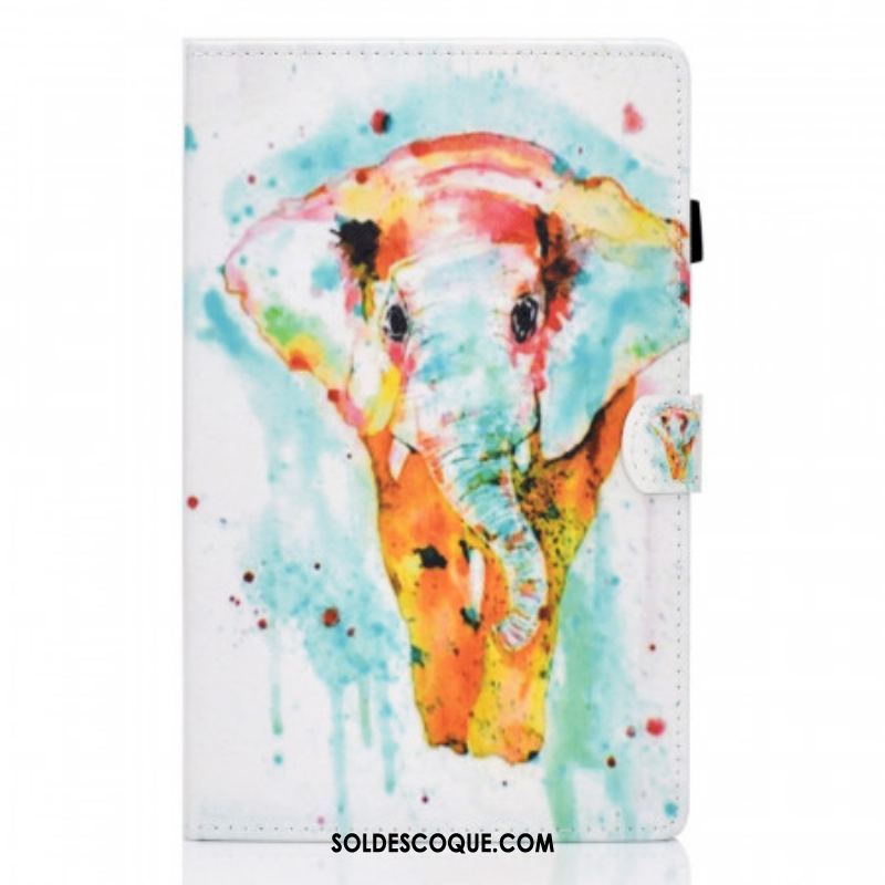 Housse Samsung Galaxy Tab A8 (2021) Éléphant Aquarelle