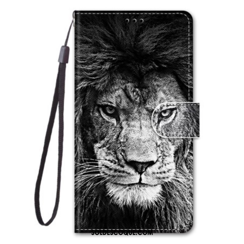 Housse Sony Xperia 1 IV Lion à Lanière