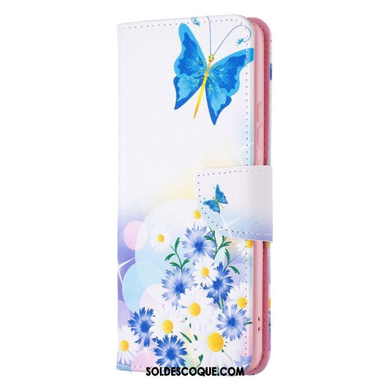 Housse  Xiaomi 12 / 12X  Papillons et Fleurs Peints