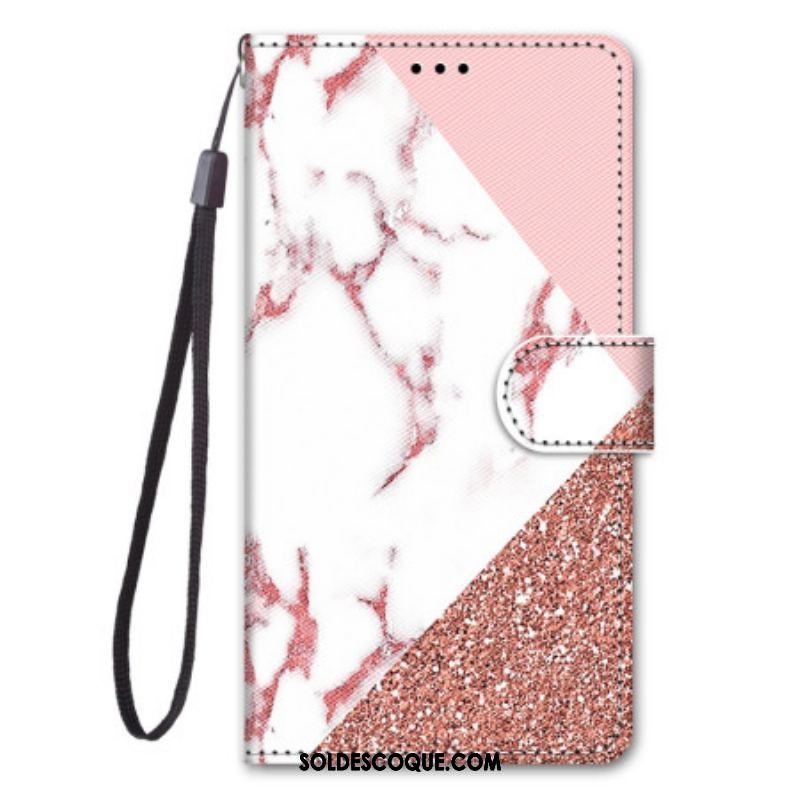 Housse Xiaomi 12 / 12X Triangle en Marbre et Paillettes