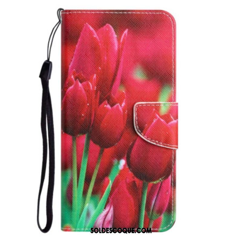 Housse Xiaomi 12T / 12T Pro Tulipes Lanière