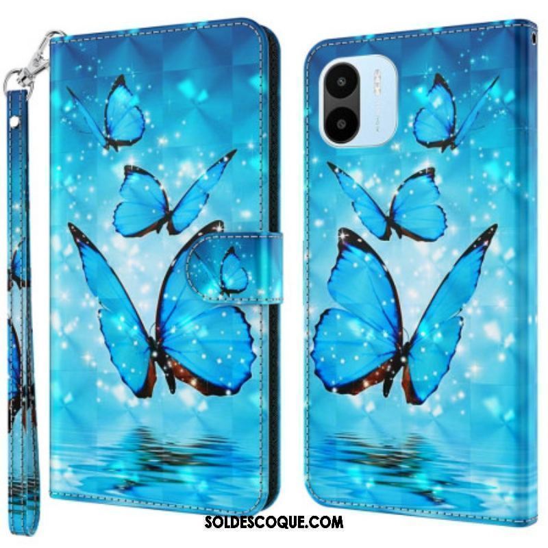 Housse Xiaomi Redmi A1 Papillons Bleus Volants