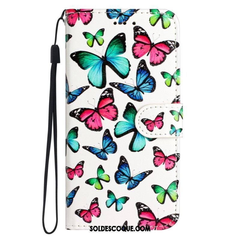 Housse Xiaomi Redmi A1 Papillons en Vol à Lanière