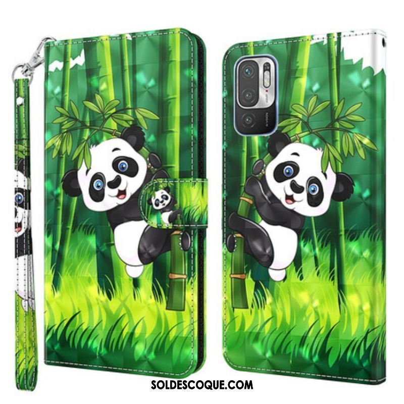 Housse Xiaomi Redmi Note 10 5G / Poco M3 Pro 5G Panda et Bambou