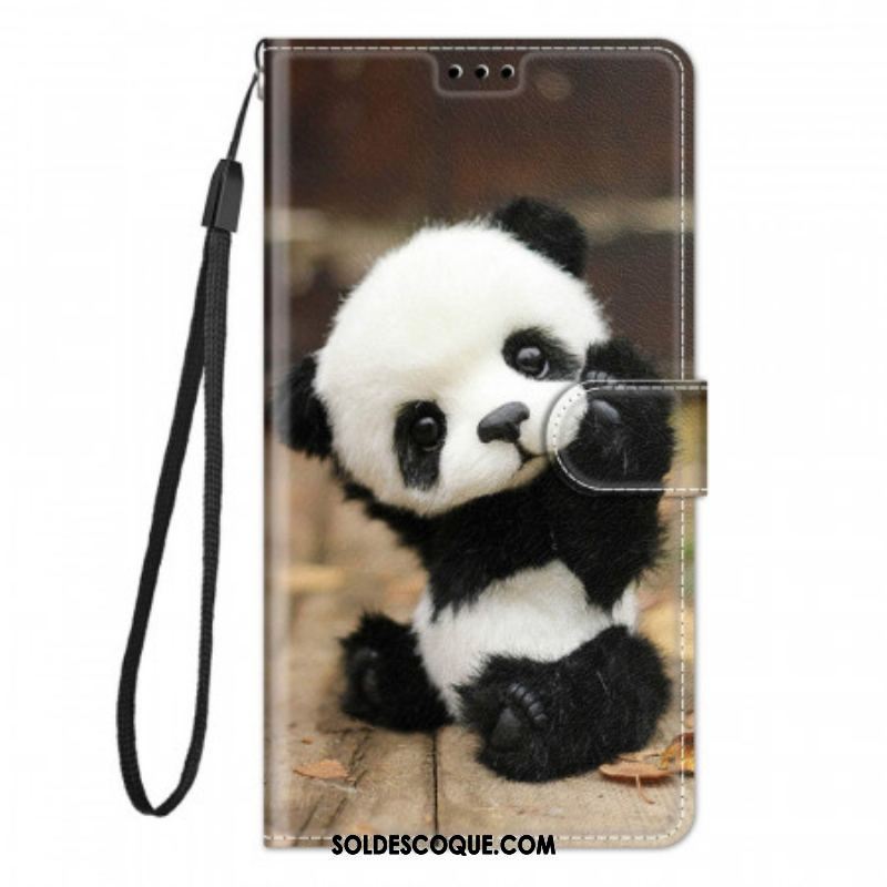 Housse Xiaomi Redmi Note 10 Pro Petit Panda à Lanière
