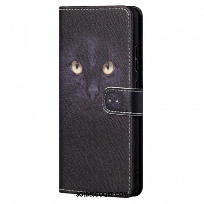 Housse Xiaomi Redmi Note 11 Pro / Note 11 Pro 5G Yeux de Chat Noir à Lanière