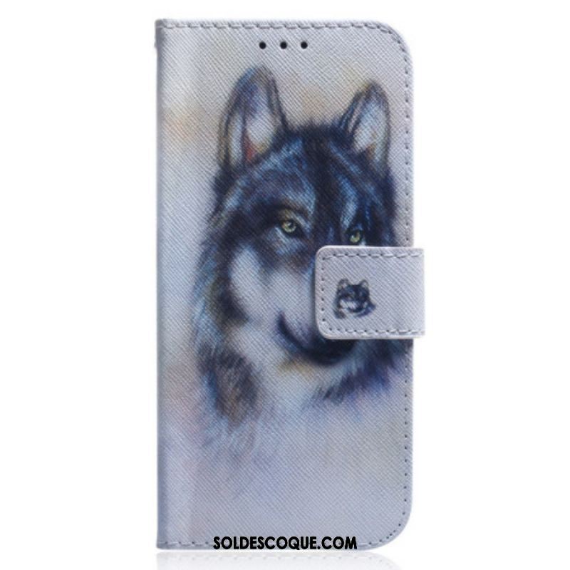 Housse Xiaomi Redmi Note 12 4G Loup Aquarelle