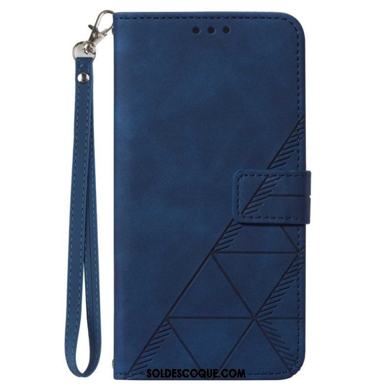 Housse Xiaomi Redmi Note 12/Poco X5 5G Triangles à Lanière