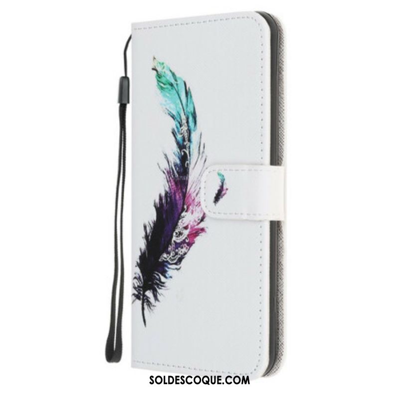 Housse iPhone 13 Mini Plume à Lanière