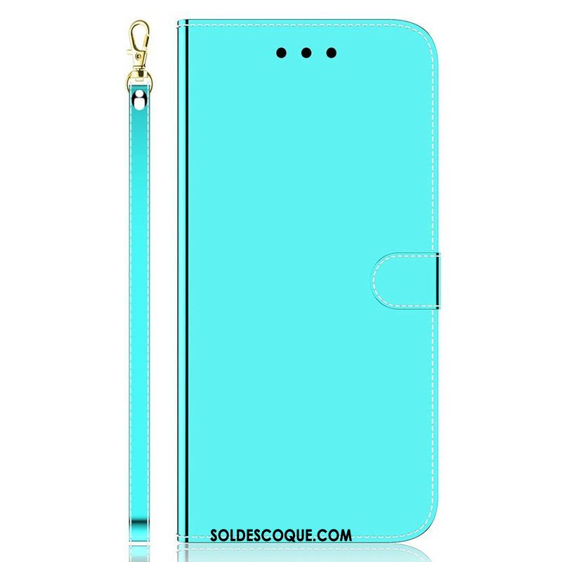 Housse iPhone 13 Mini Simili Cuir Couverture Miroir