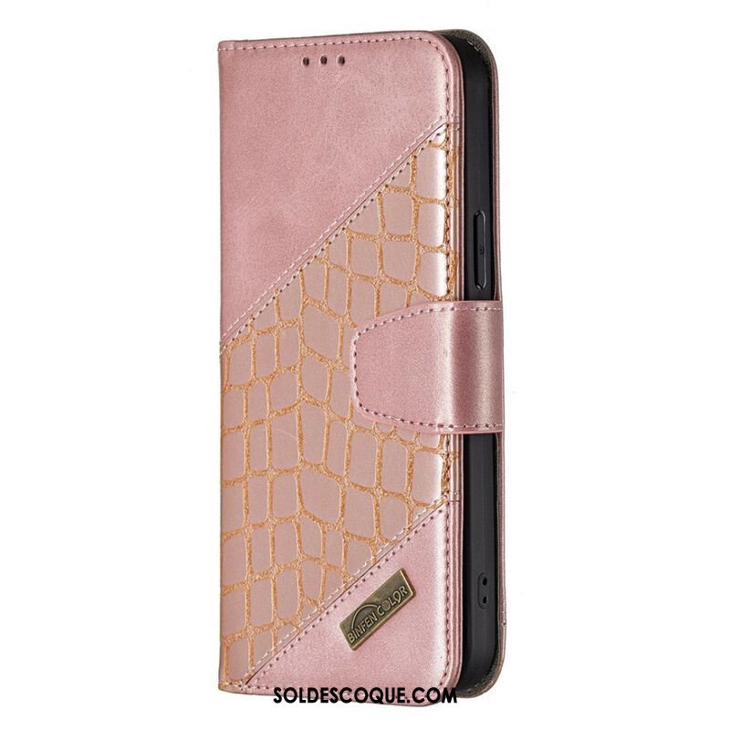 Housse iPhone 13 Pro Max Effet Peau de Crocodile Classique