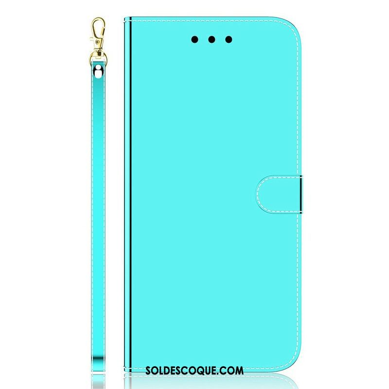 Housse iPhone 13 Pro Max Simili Cuir Couverture Miroir