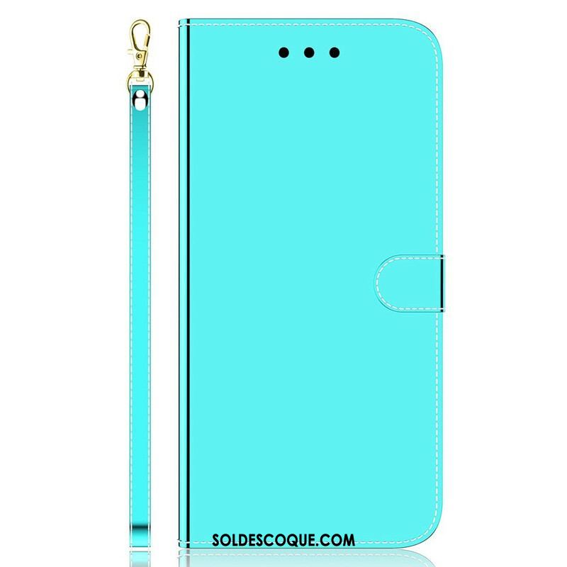 Housse iPhone 13 Pro Simili Cuir Couverture Miroir