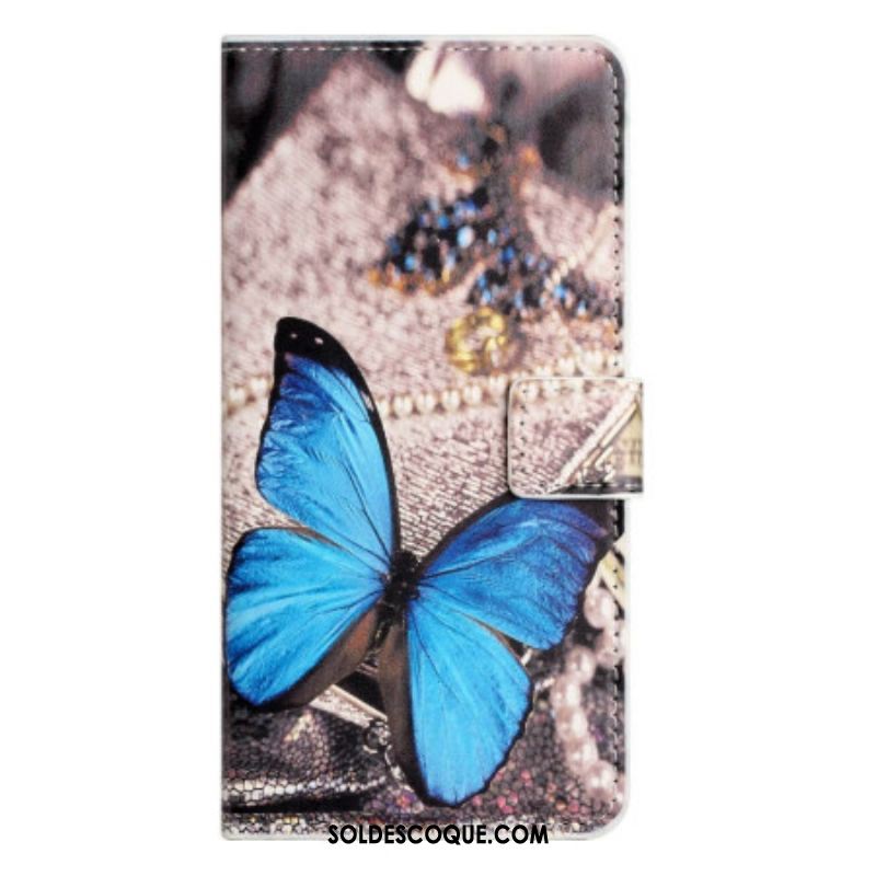 Housse iPhone 14 Papillon Bleu