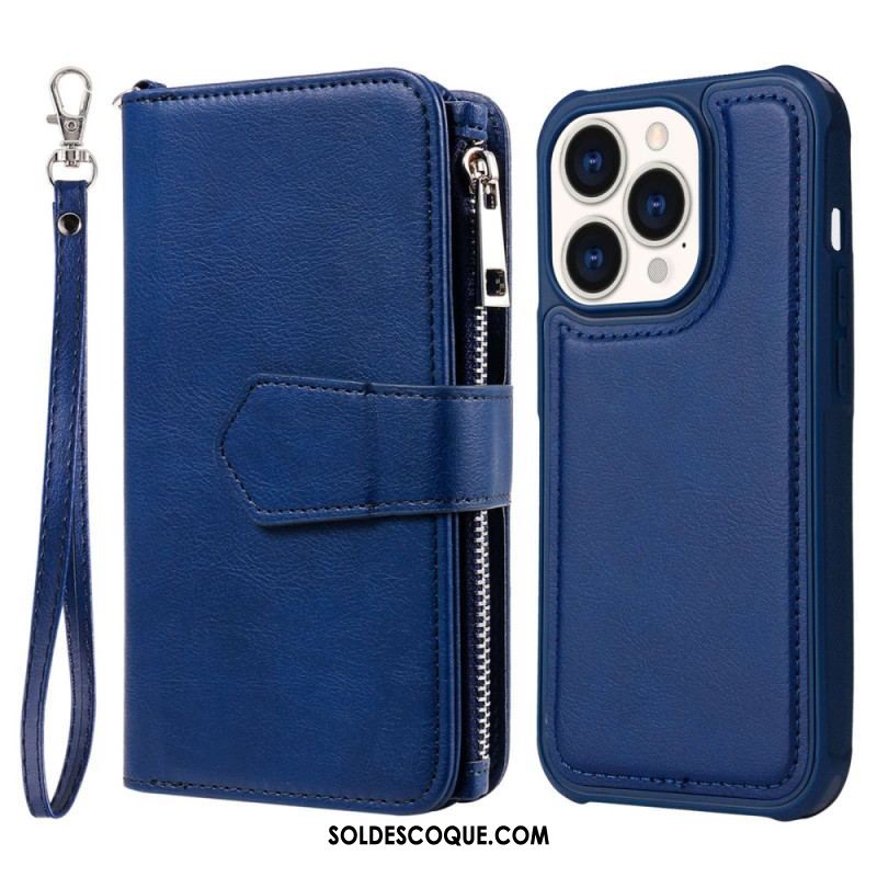 Housse iPhone 14 Pro Portefeuille avec Coque Détachable