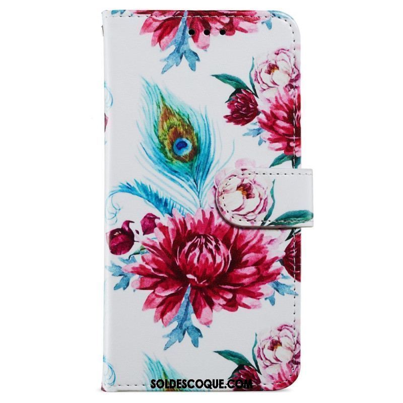 Housse iPhone 15 Fleurs Liberty à Lanière