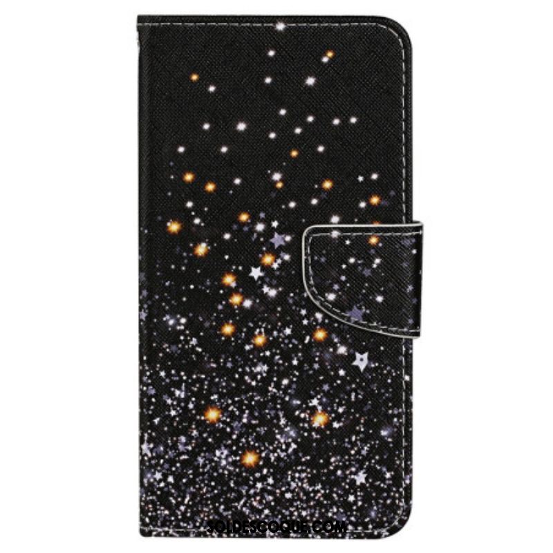 Housse iPhone 15 Pluie d'Étoiles à Lanière