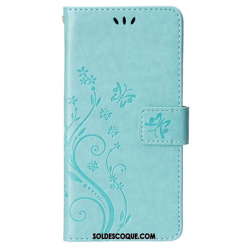 Housse iPhone 15 Plus Fleurs et Papillons