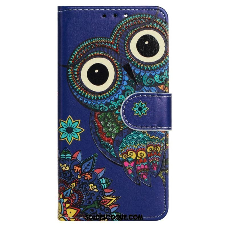 Housse iPhone 15 Plus Hibou Tribal à Lanière