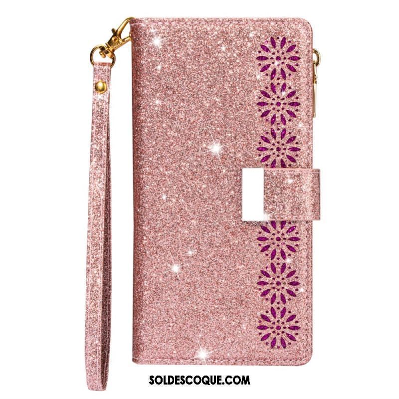 Housse iPhone 15 Pro Max Paillettes avec Porte-Monnaie