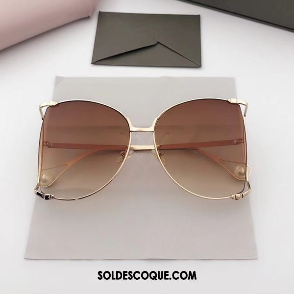 Lunettes De Soleil Femme Métal Ultra Célébrité Perle Longue Soldes