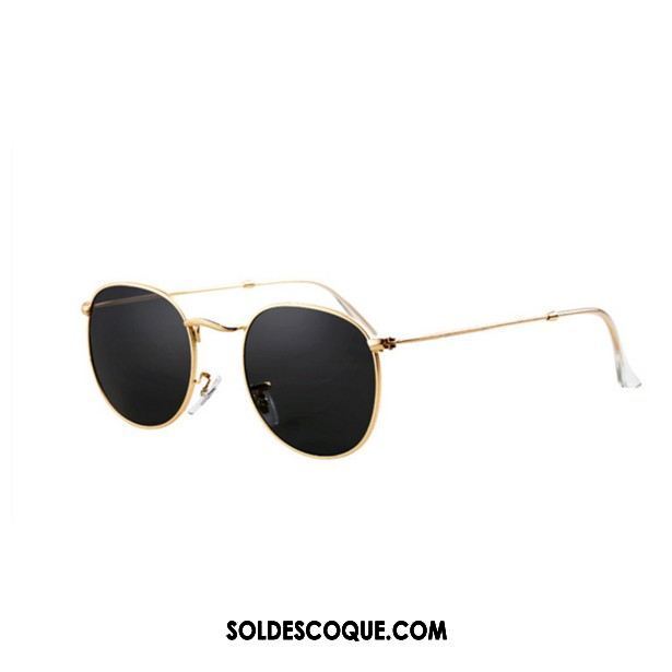 Lunettes De Soleil Femme Réseau Rue Visage Rond Classique Noir Pas Cher