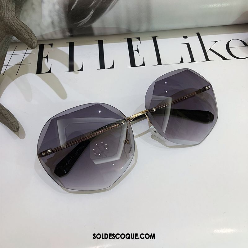 Lunettes De Soleil Femme Rétro Anti-uv Le Nouveau Bicolore Dégradé Soldes