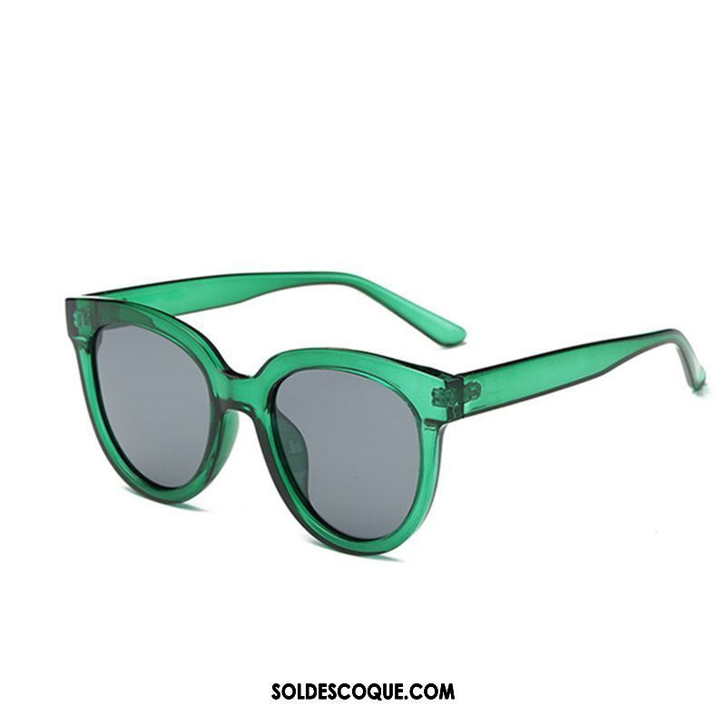 Lunettes De Soleil Femme Visage Rond Gros Rétro Vert Vert Foncé En Vente