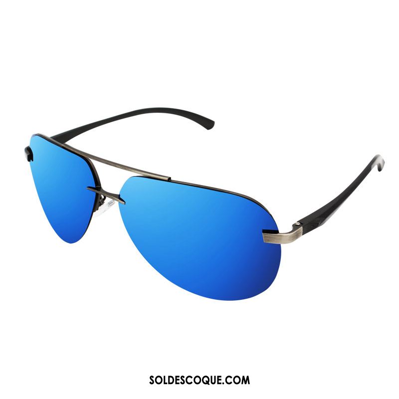 Lunettes De Soleil Homme Bleu Polarisant Mode Aviateur Conduire Soldes