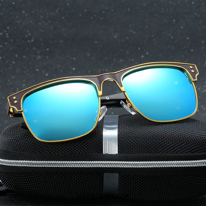 Lunettes De Soleil Homme Conduire All-match Mode Personnalité Bleu Pas Cher