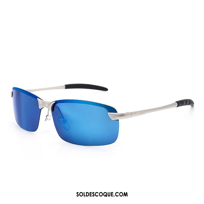 Lunettes De Soleil Homme Conduire Magnésium D'aluminium Tendance Bleu Chauffeur Pas Cher