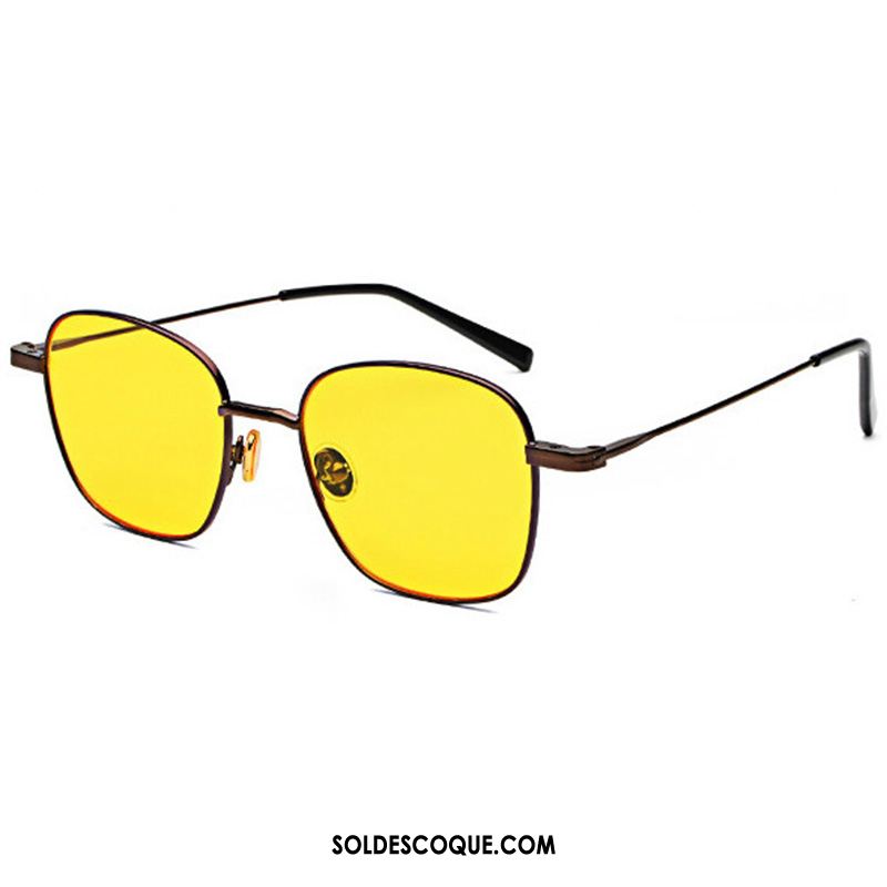 Lunettes De Soleil Homme Jaune Tendance Femme Rétro Myopie En Ligne