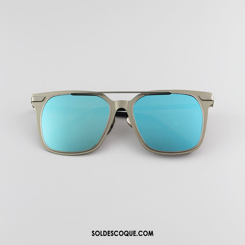 Lunettes De Soleil Homme Métal Carré Myopie Bleu En Vente