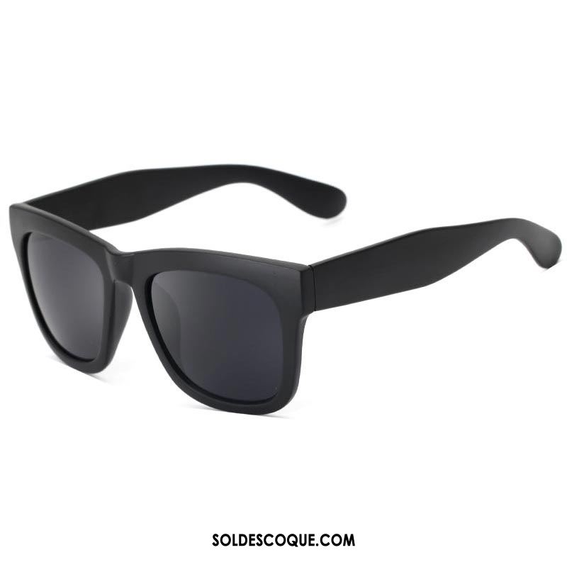 Lunettes De Soleil Homme Noir Ultra Rétro Gros Femme Pas Cher