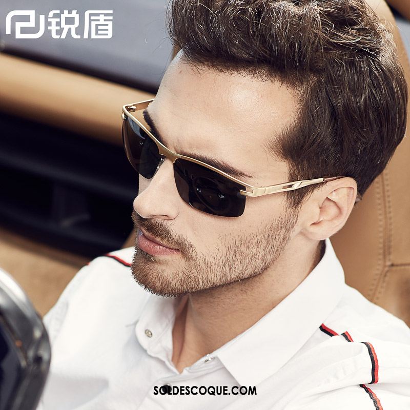 Lunettes De Soleil Homme Personnalité Rétro Conduire Chauffeur Confortable Pas Cher