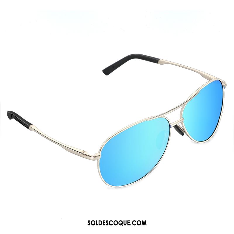 Lunettes De Soleil Homme Polarisant Classique Pêche Bleu Aviateur Soldes