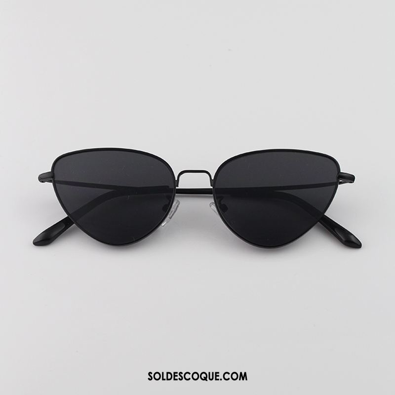 Lunettes De Soleil Homme Triangle Mince Rouge Métal Tendance Pas Cher