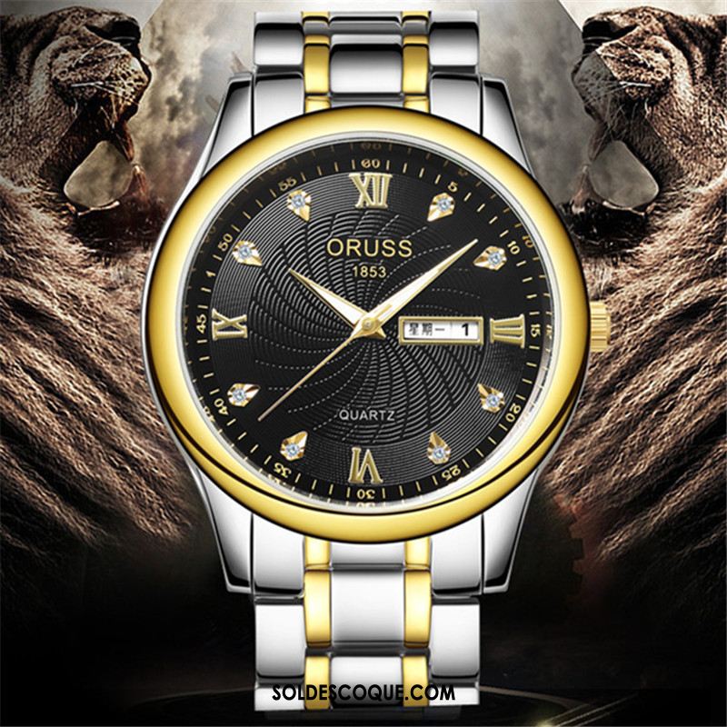 Montre Homme Amoureux Mode Lumineux Diamant Noir Soldes