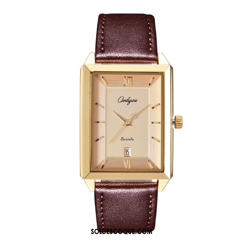 Montre Homme Cuir Véritable Femme Ceinture Authentique Carré En Ligne