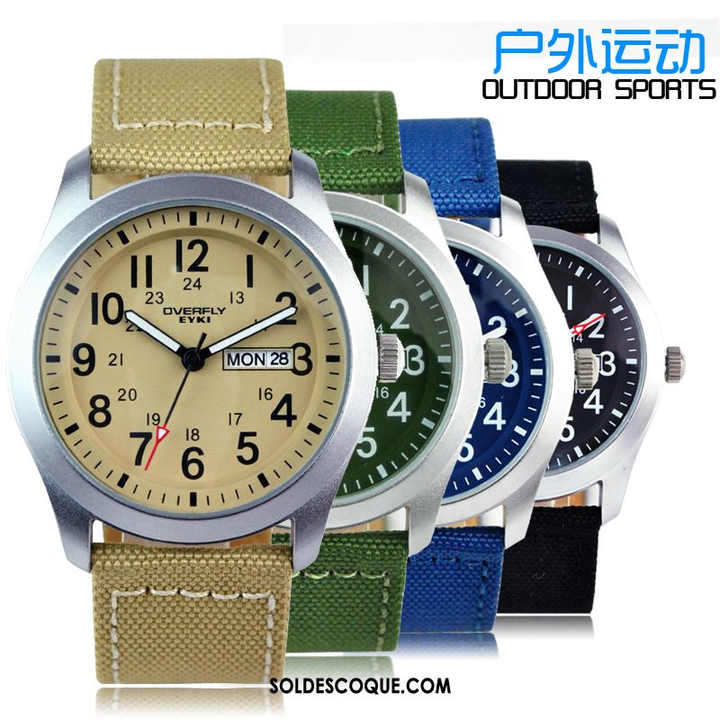 Montre Homme Montre À Quartz Montre À Bracelet Tendance Étudiant Vert En Ligne