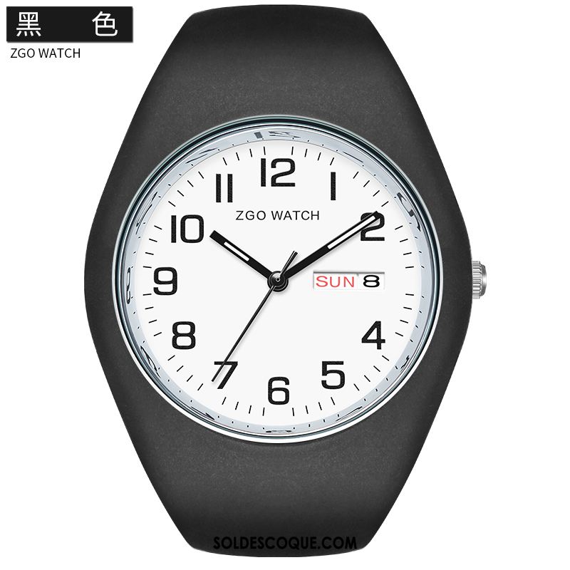 Montre Homme Noir Généreuse Tendance Montre À Bracelet Amoureux Pas Cher