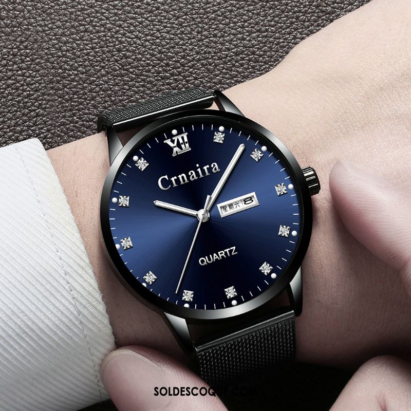 Montre Homme Étanche Montre À Bracelet Bleu Étudiant Loisir En Ligne