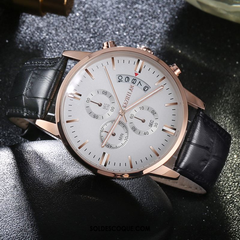 Montre Homme Étanche Tendance Entreprise Sport Blanc En Vente