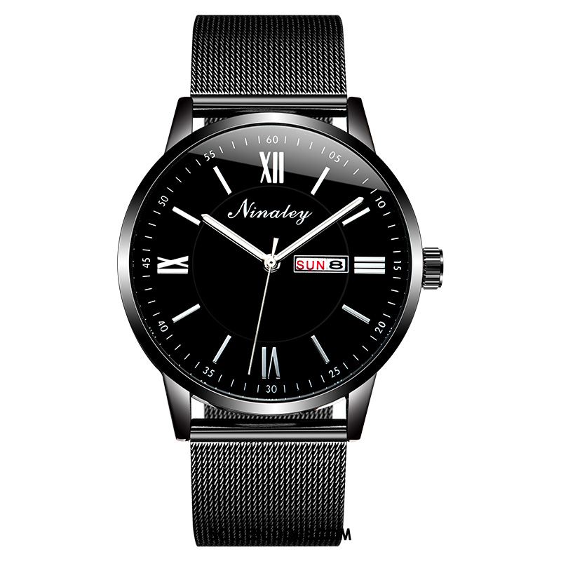 Montre Homme Étudiant Noir Montre À Quartz Le Nouveau Tendance Pas Cher