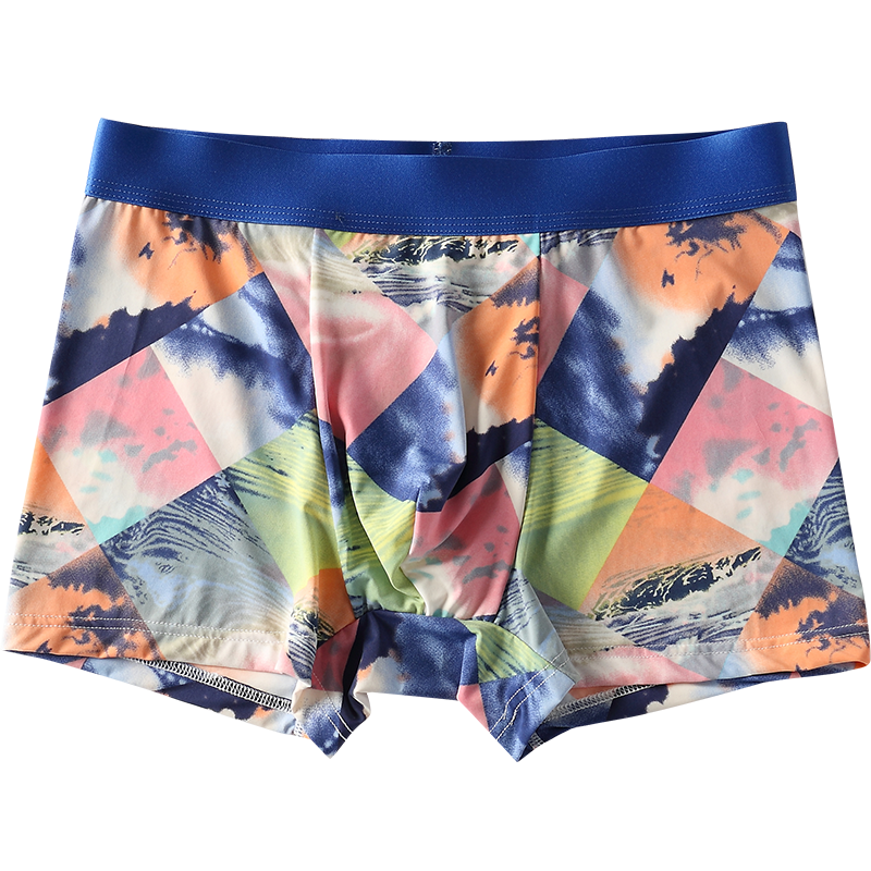 Shorty Homme Jeunesse La Soie De Glace Section Mince Été Bleu Foncé En Vente